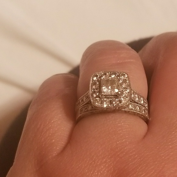 Kay Jewelers Jewelry 4k White Gold Engagement Ring And Band Poshmark